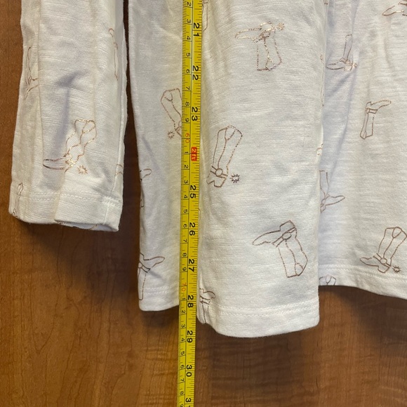 Lane Bryant Cream Long Sleeve Top with Subtle Metallic Boot Print - Picture 7 of 7
